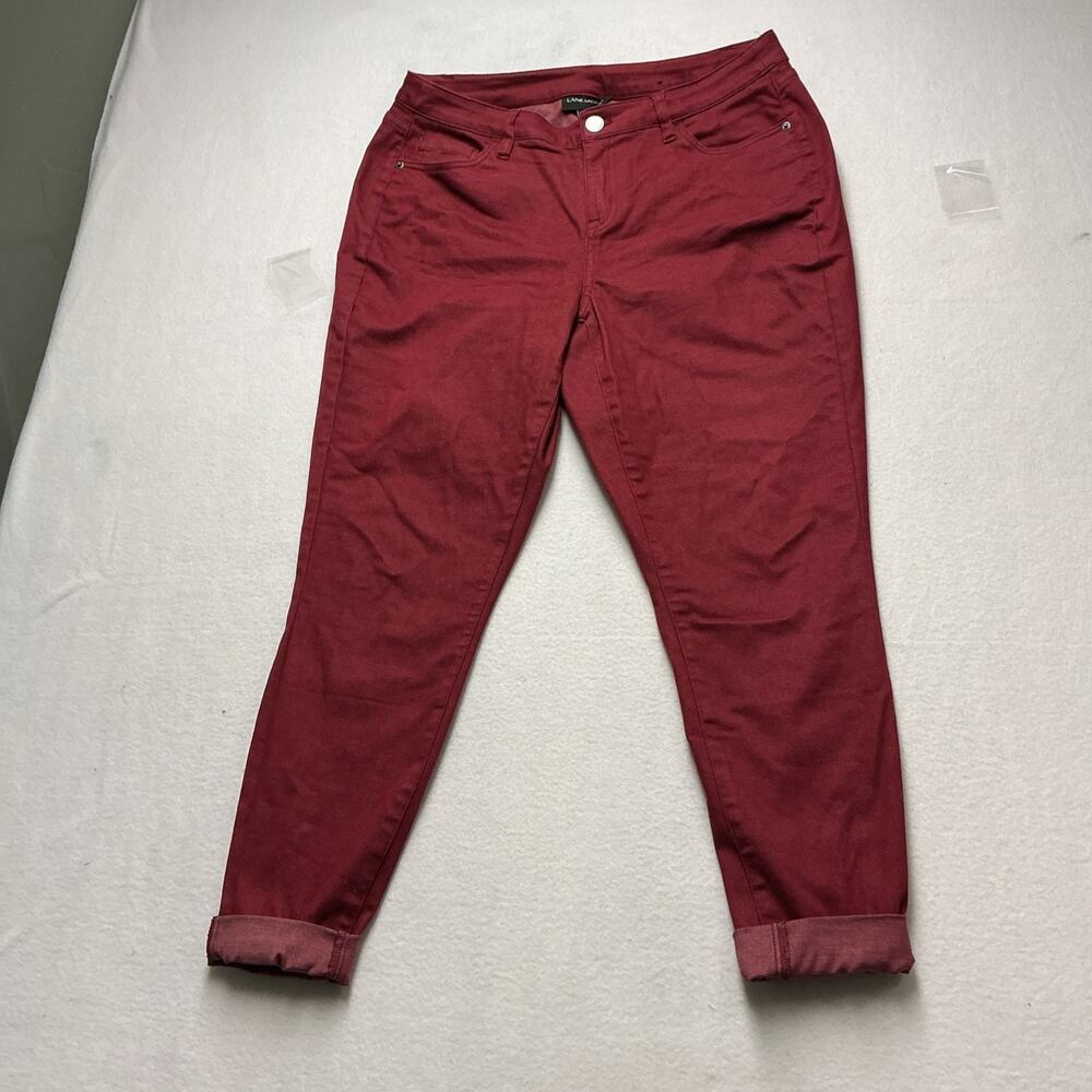 Lane Bryant Women's Size 16 Maroon Mid-Rise Stretch Crop Denim Jeans, 4161